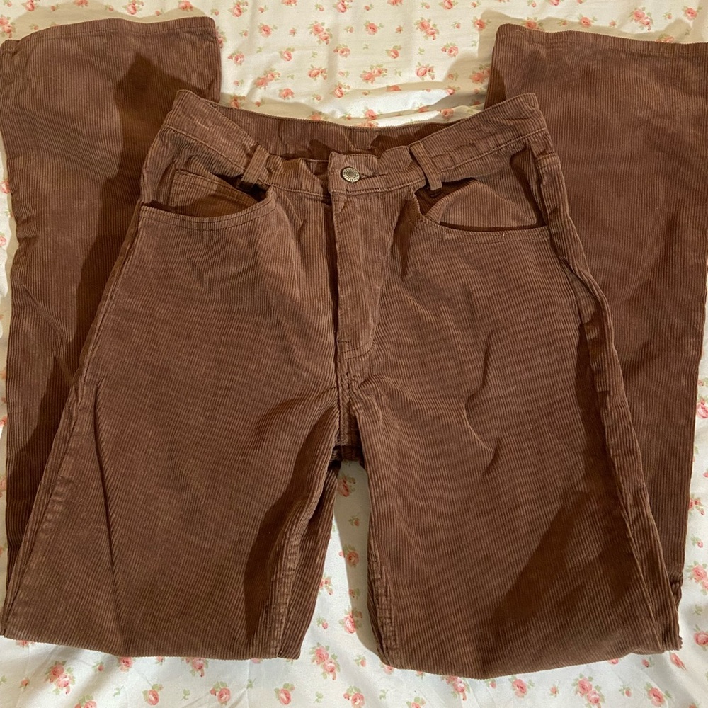 john galt low rise brown corduroy pants